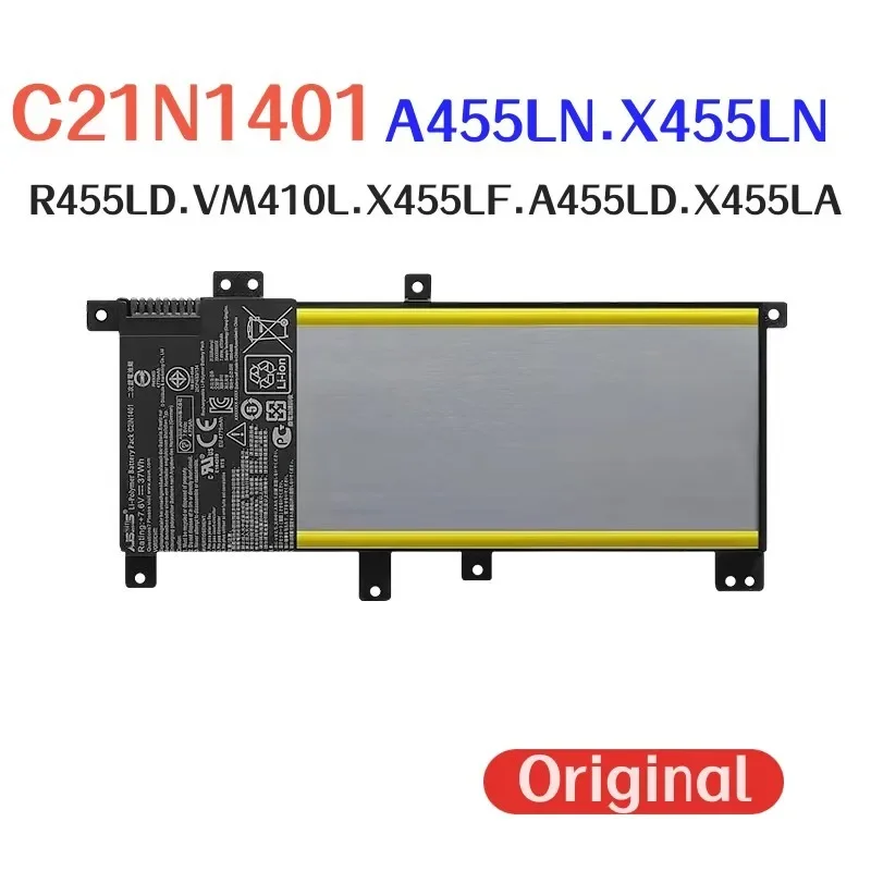 

100%Original 4800mAh For ASUS C21N1401 W409L W419L K455L A455L R419L R455L X454L X455L F455L Y483L VM410L laptop battery