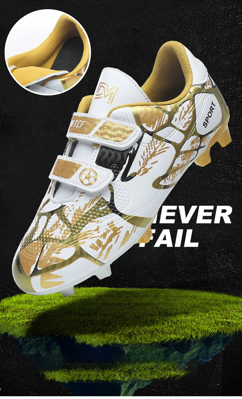 Description Picture 5 of itemKids Soccer Shoes FG/TF School Football Boots Boys Girls Cleats Grass Sneakers Child Outdoor Athletic Training Sports Footwear