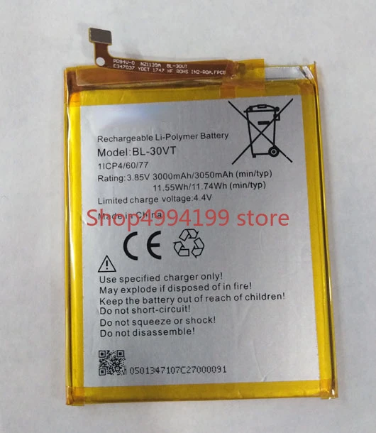 

3.85V 3050mAh 100% brand new phone battery for TECNO BL-30VX BL-30VT battery