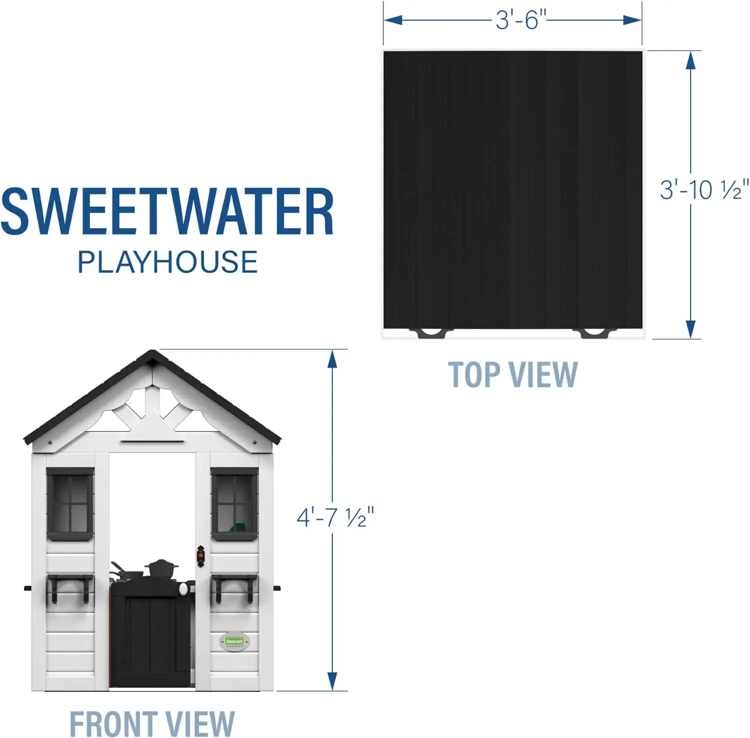 Description Picture 5 of itemSweetwater All Cedar White Modern Outdoor Wooden Playhouse Cottage Sink Stove Windows Kitchen with Pot and Pans and Utensils