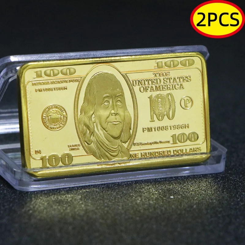 USA 100 Dollar Bullion 24k Gold Bar Coin with Gift Packaging