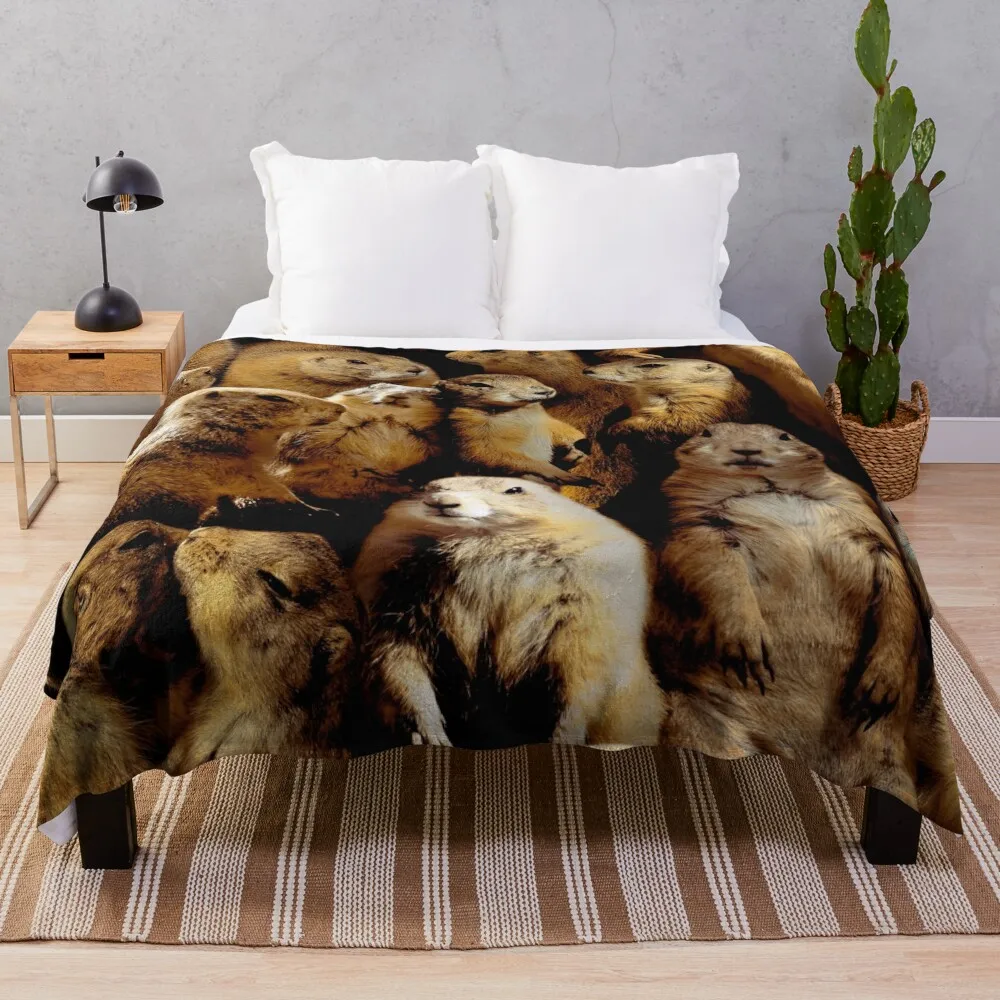 

Prairie Dogs Throw Blanket Bed linens warm blanket for winter Cute Blanket warm winter blanket Flannel Blanket