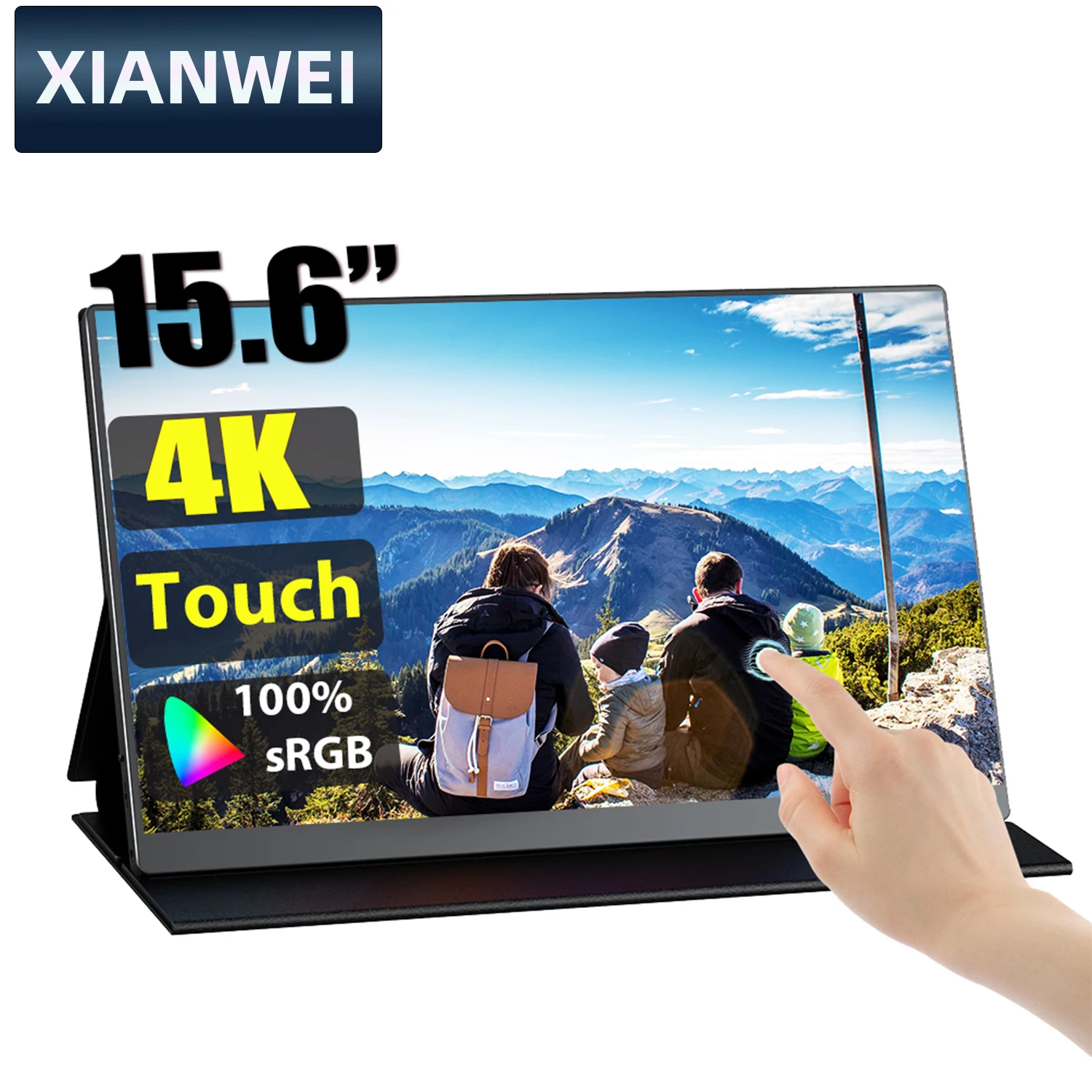 Xianwei Uhd 15.6 Pollici 4K Monitor Portatile Touch Screen Ips 100% Srgb Hdmi Type-C 3.1 Display Per Telefono Portatile Xbox Ps45 Switch Pc