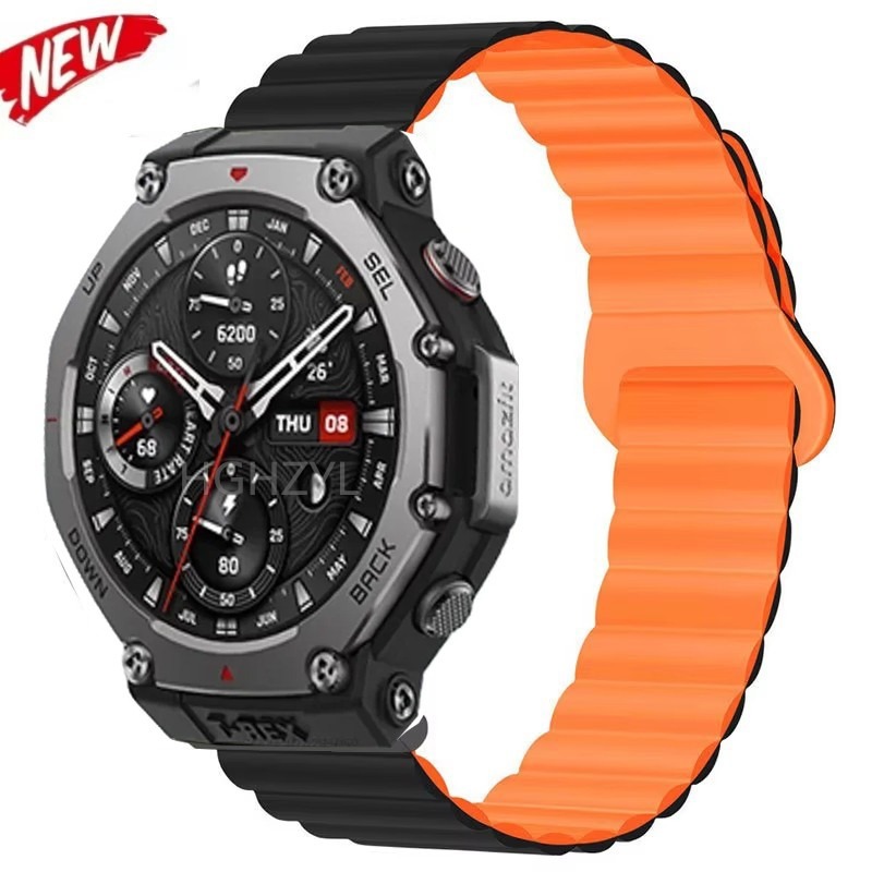 Magnetic Silicone Strap For Amazfit T-Rex 3 Smart Watch Bracelet Accessories For Huami Amazfit T-Rex3 Replacement Band
