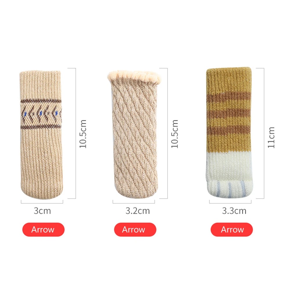 4/16 Pieces Table Foot Cover Mute Non-slip Mat Household Mat Table and Chair Foot Pad Foot Cover Cat Claw Knitted Socks