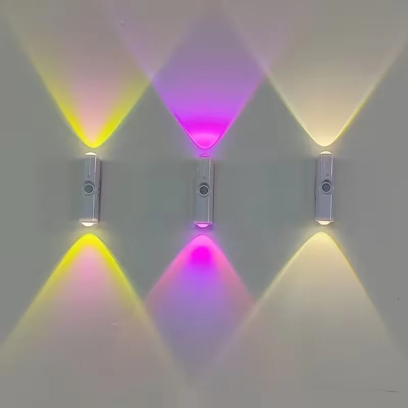 ตัวเลือกสินค้า โคมไฟติดผนัง RGB ตรวจจับการเคลื่อนไหว 7 สี ชาร์จได้