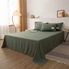 Washed Cotton Flat Bed Sheet Solid Bed Cover Single Double Queen King Size Bedsheet Linens Soft Bedspread (Pillowcase Can Order) 1
