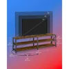 TV Stand with Power Outlets and LED Lights, for TVs up to 75 Inches, Entertainment Center with Open Storage Shelves, TV Table 6