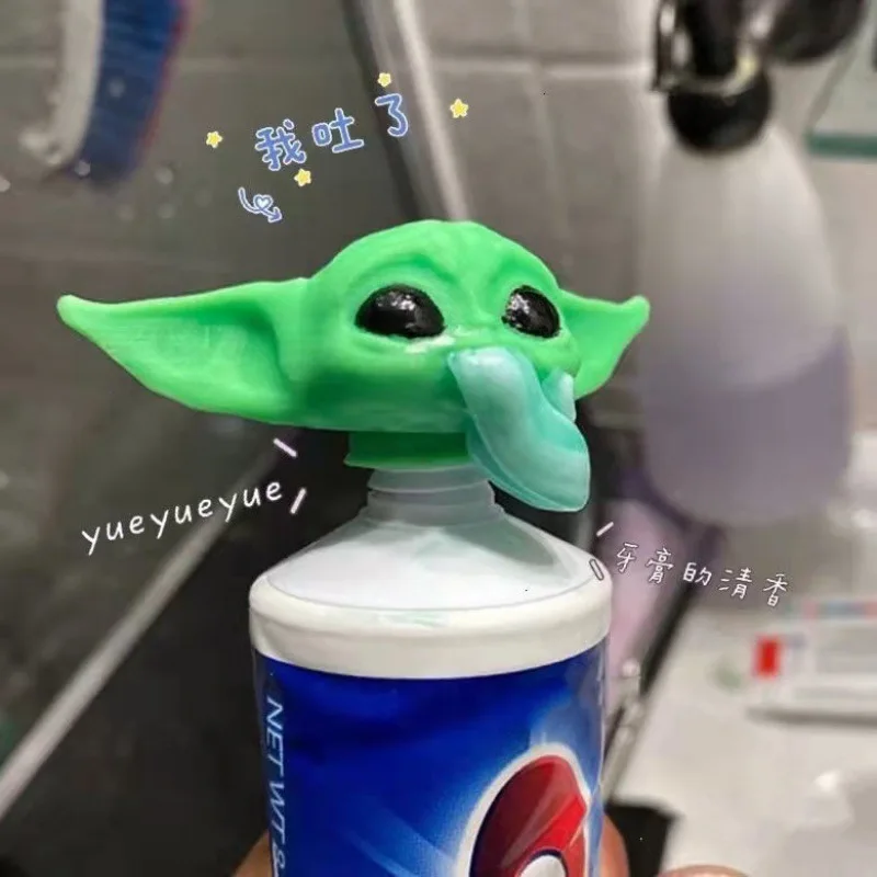 Disney Yoda Baby Dispenser Children Funny and Tricky Toothpaste Head Movie Surrounding New Products