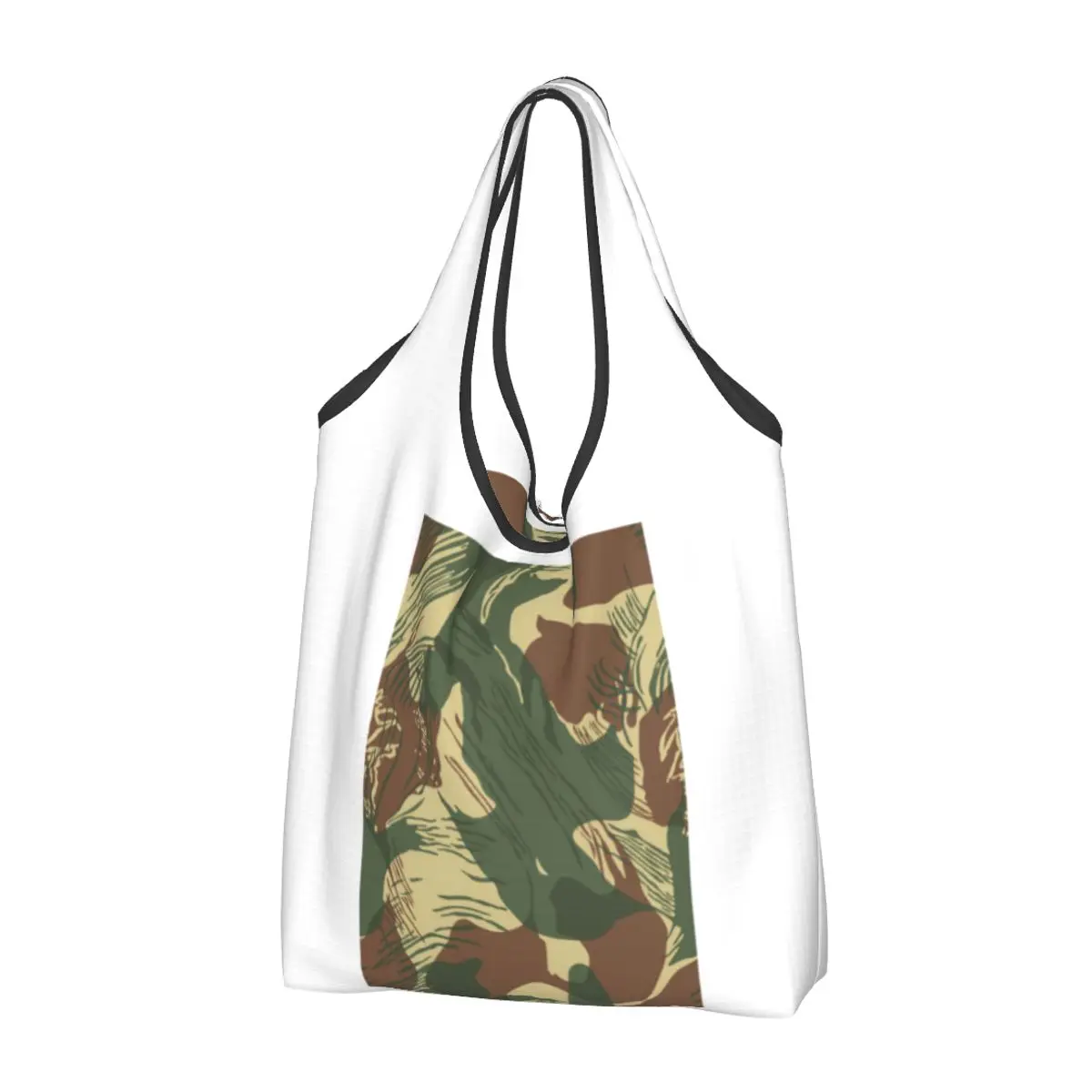 Sacchetti Della Spesa Riutilizzabili Rodesian Brushstroke Pieghevole Lavabile In Lavatrice Rhodesia War Camo Military Army Shopping Bag Storage Bag