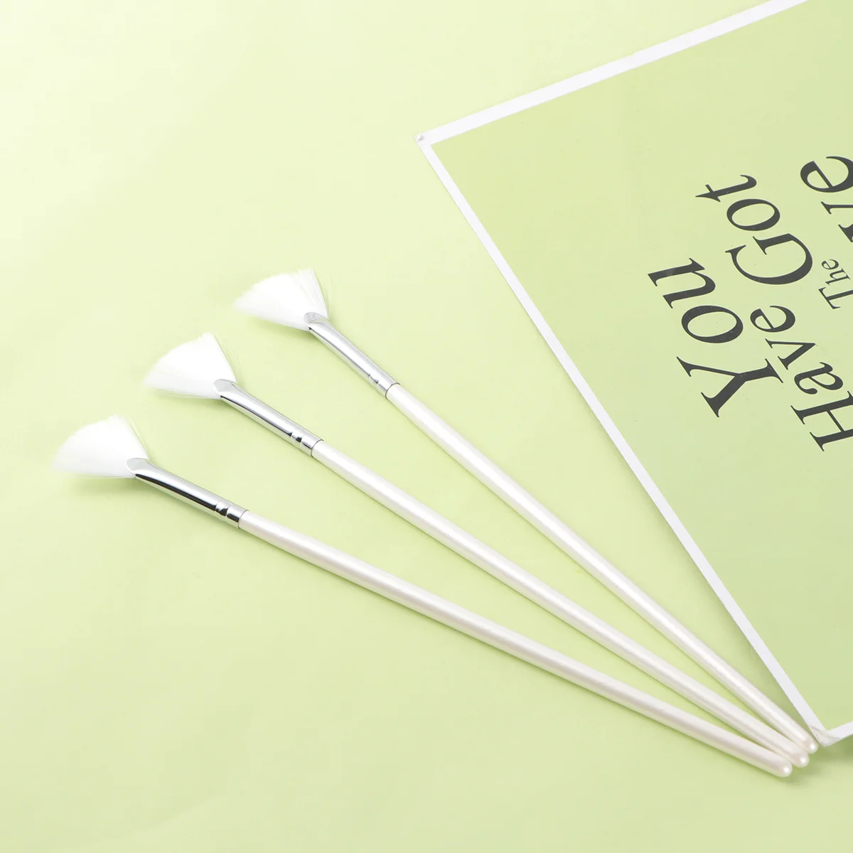 3 Pcs Brushes For Chemical Peels Pads Body Butter Fan Shape Mask Makeup DIY Facial Face Mask Brush Set Soft Applicator Brushes 4
