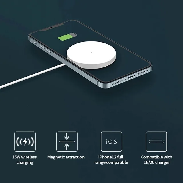 15W Magnetic Wireless Charger Fast Macsafe Mag Charging Pad for IPhone 13 Pro Max 12 Mini 11 Mac Safe Station Magsafe-charger 3