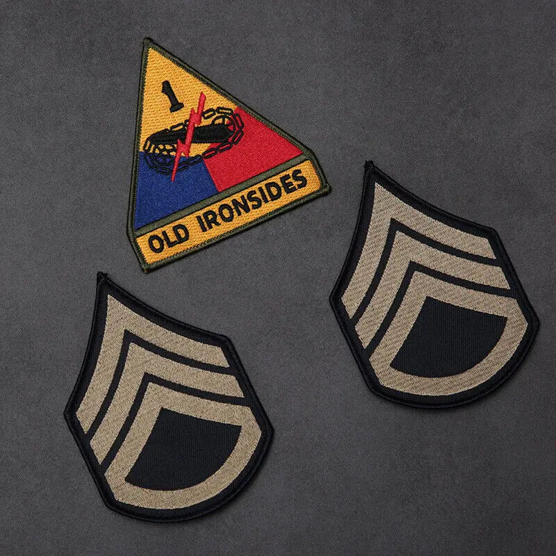 WW2 Brad Pitt Tanker Jacket Military EMBROIDERED PATCH REGULATION SIZE 3PCS