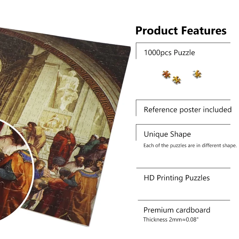 MaxRenard Jigsaw Puzzle 1000 Pieces for Adult Raffaello Painting Home Decro Festival Gift Paper Christmas Gift Toy