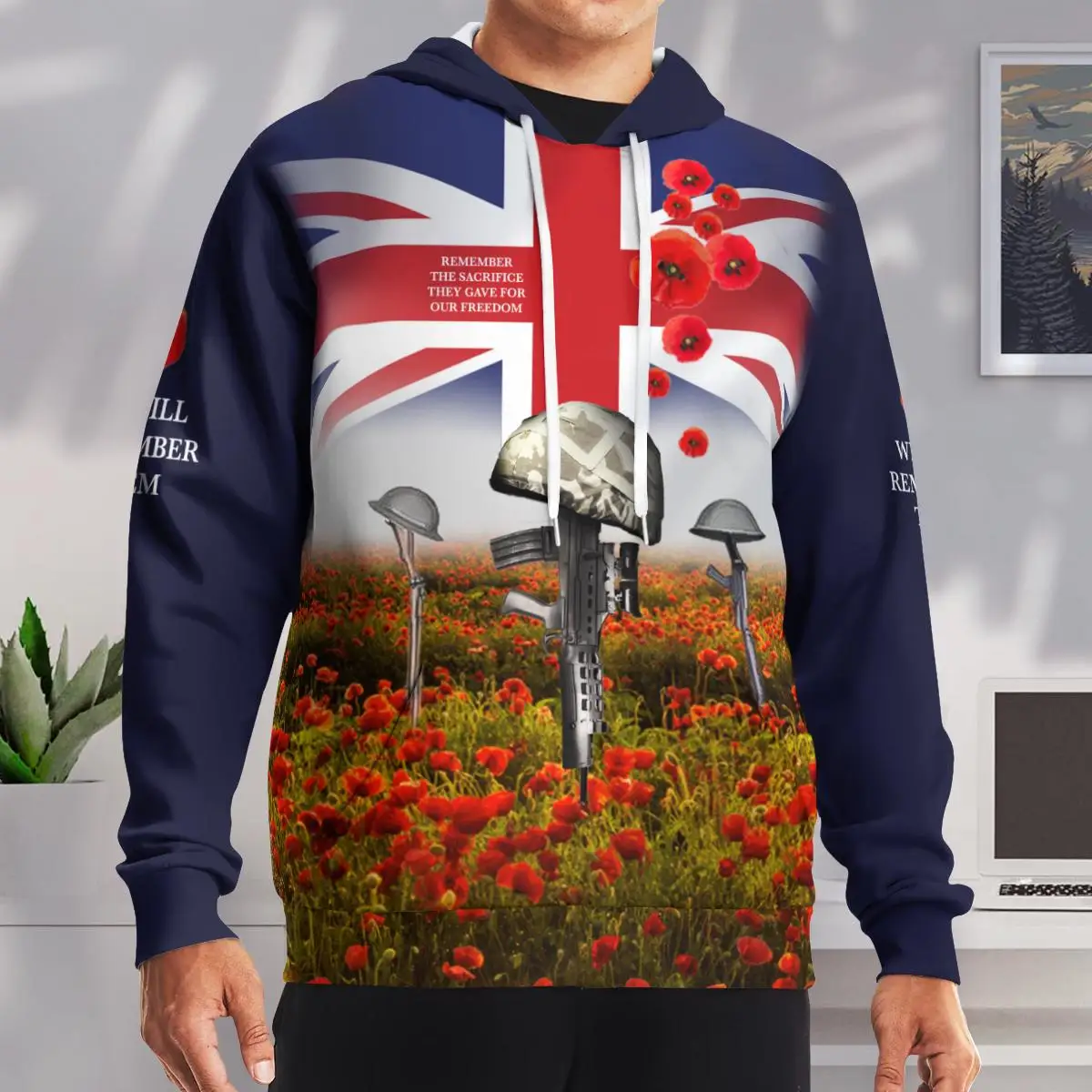 

Jumeast British Veterans Day Men Hoodies Lest We Forget Army Hooded Sweatshirts Plane Camouflage Marines Clothes Y2K Fashion Top
