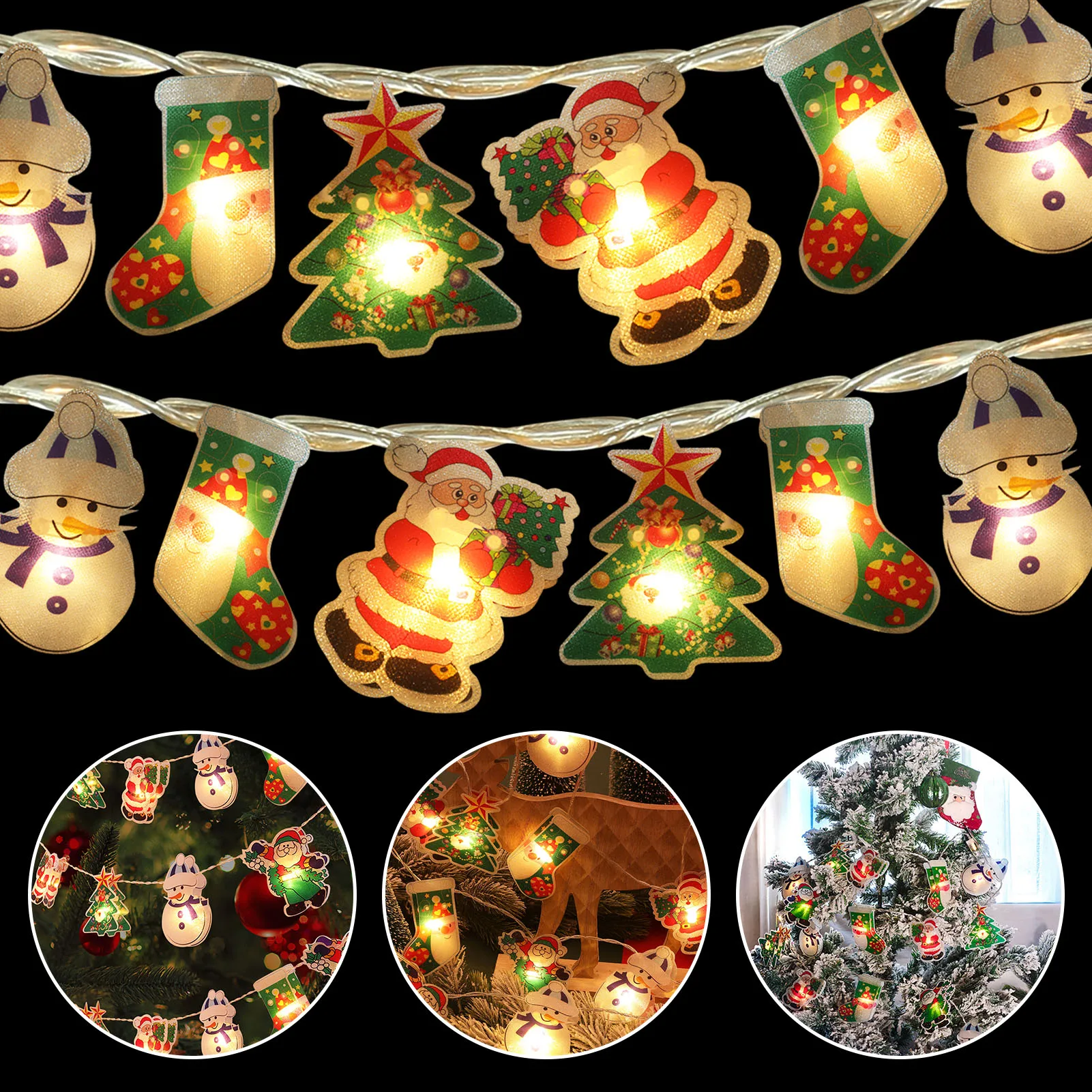 Weihnachts-Lichterkette für Fenster, 100 LEDs, 8 Beleuchtungsmodi_voghion.com