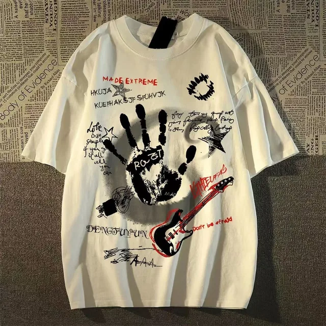 American Vintage Round Neck Short Sleeved T-shirt Men/Women Korean Inst Summer New Top 4