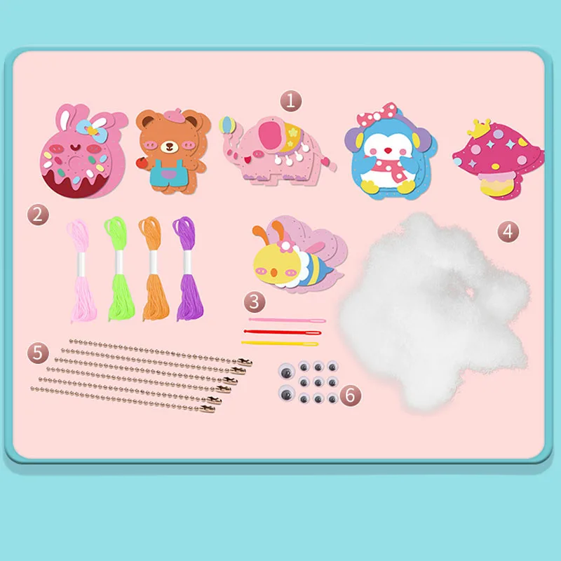 Sewing Animals Craft Kit For Kids Forest Creatures Sewing Felt Plush DIY Toy Kit Fun and Educational for Girls