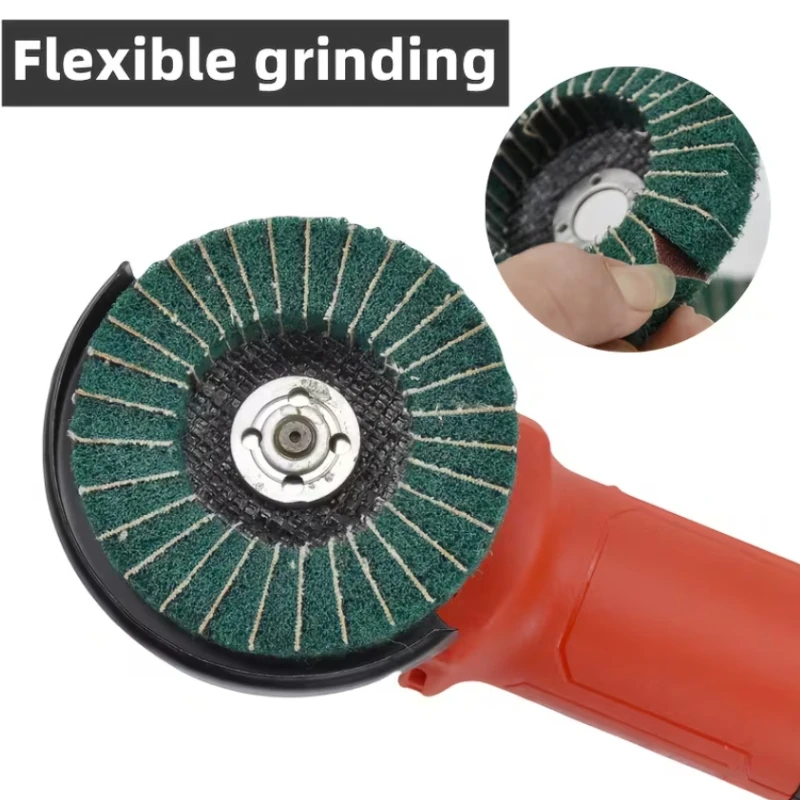Grit Nylon Fiber Flap Wheels for Metal Polishing,Grinding And Polishing Discs,for Deburring And Rust Removal on Complex Surfaces