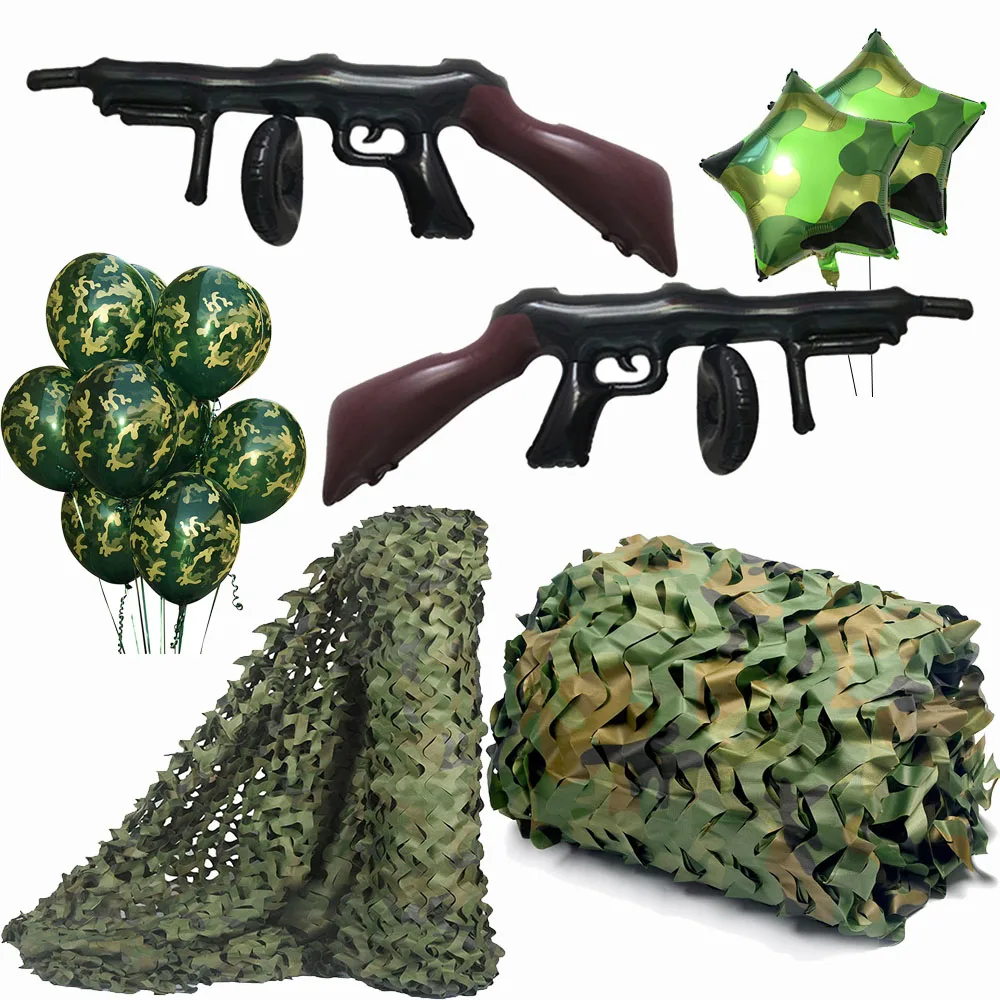 Armee Party Dekoration Camo Ballon Pistole Ballon Camo Tarnung Netz Jagd militärische Geburtstags feier Dekorationen