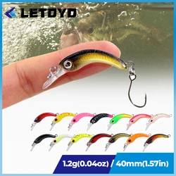 LETOYO Floating injured Fishing Lure 40mm 1.2g Micro lures Artificial Minnow Bait wobblers for Trout Bass Perch