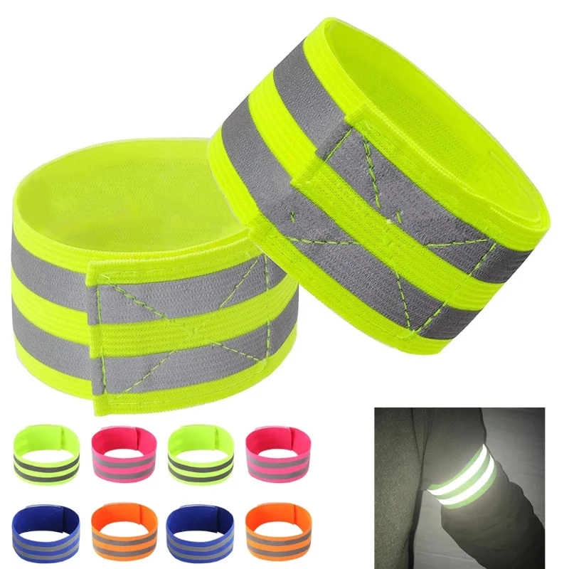 Running Vissen Fietsen Reflecterende Strips Outdoor Polsband Bike Veiligheid Armband Bicycle Bind Broek Hand Been Band Waarschuwing Tape