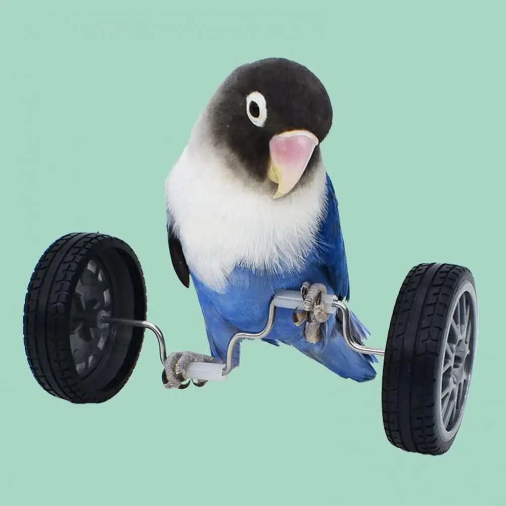 Bird Toys Bicycle Parrot Balance Toy Mini Double Row Roller Skates Pet Small Bird Training Toy Rotary Wheels Bicycle