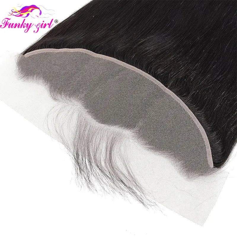 Straight Lace Closure 13x4 Transparent Lace Frontal 10A Brazilian Straight Closure Free Part Natural Colored Hair