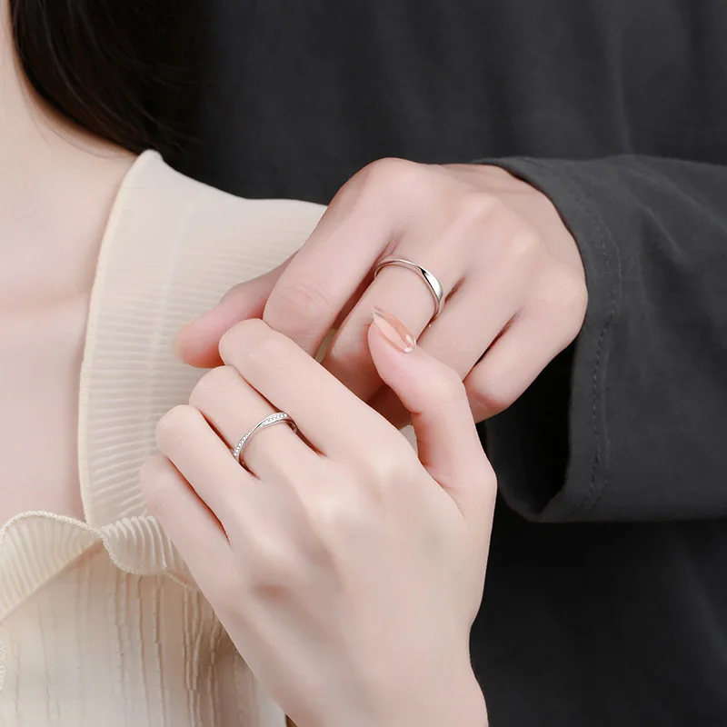 Real 925 Sterling Silver D Color Moissanite Ring Wedding Couple Rings Valentine's Day Anniversary Gift Unisex Band for Women Men 5