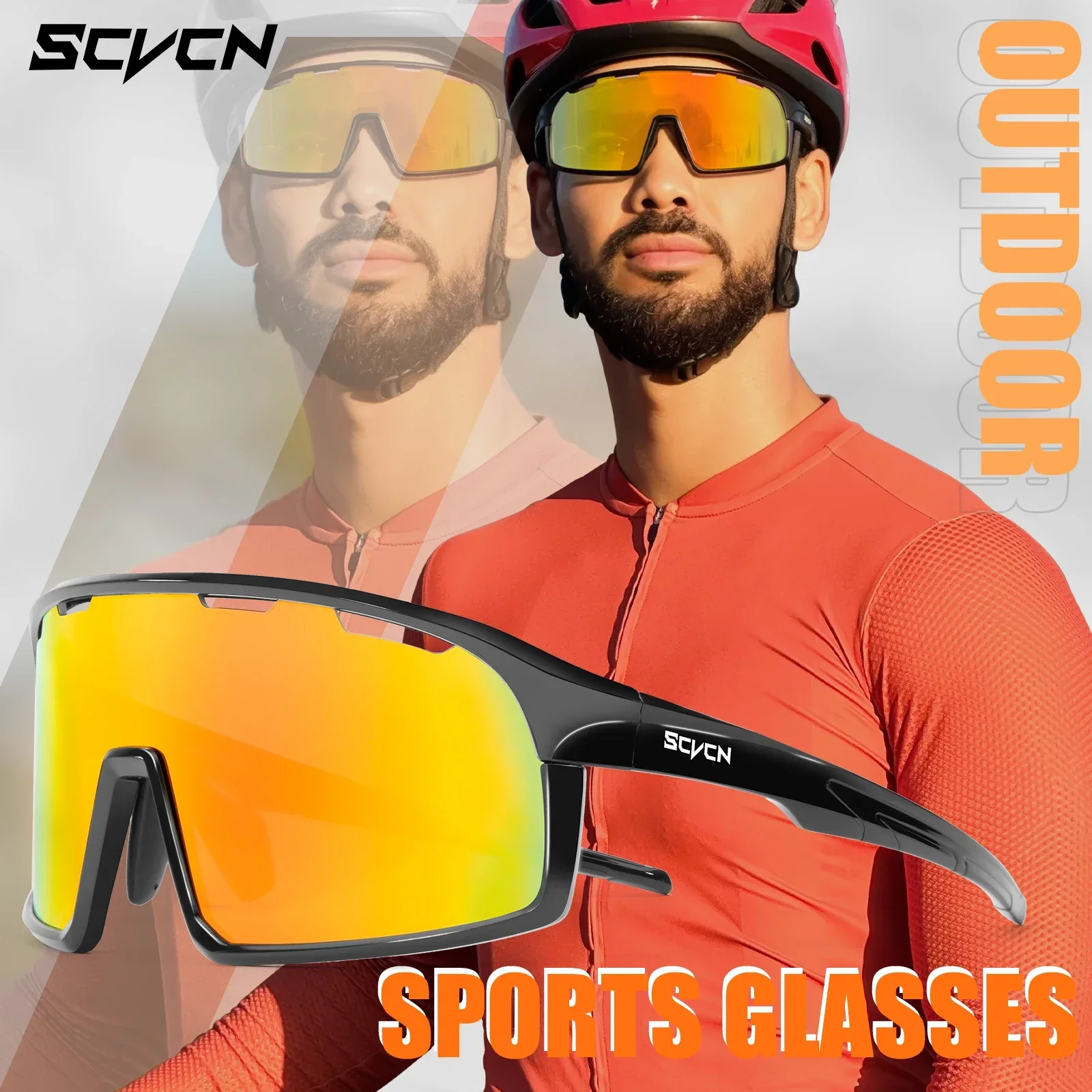 SCVCN Cycling Glasses Outdoor Bicycle Sunglasses for Men UV400 Sports Running Glasses Women MTB Cycling Sunglasses UV400 Hiking
