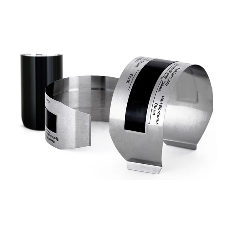 Thermomètre à Vin En Acier Inoxydable - Bracelet De Température Pour Bouteille, 4-24°C, Sans Pile