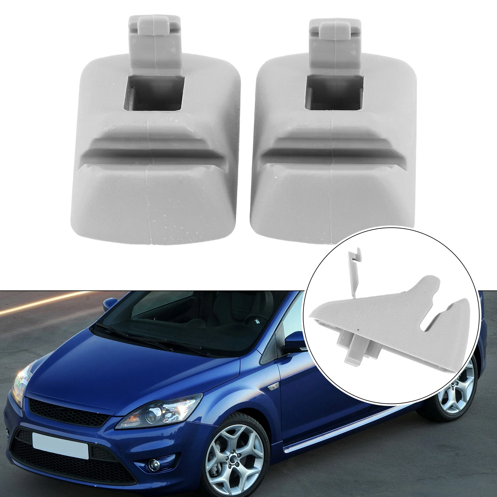 

1 Pair Grey Sun Visor Retainer Clip For Ford For Focus 2000-2004 YS4Z-5404132-AAA Auto Fastener Clip Car Accessories