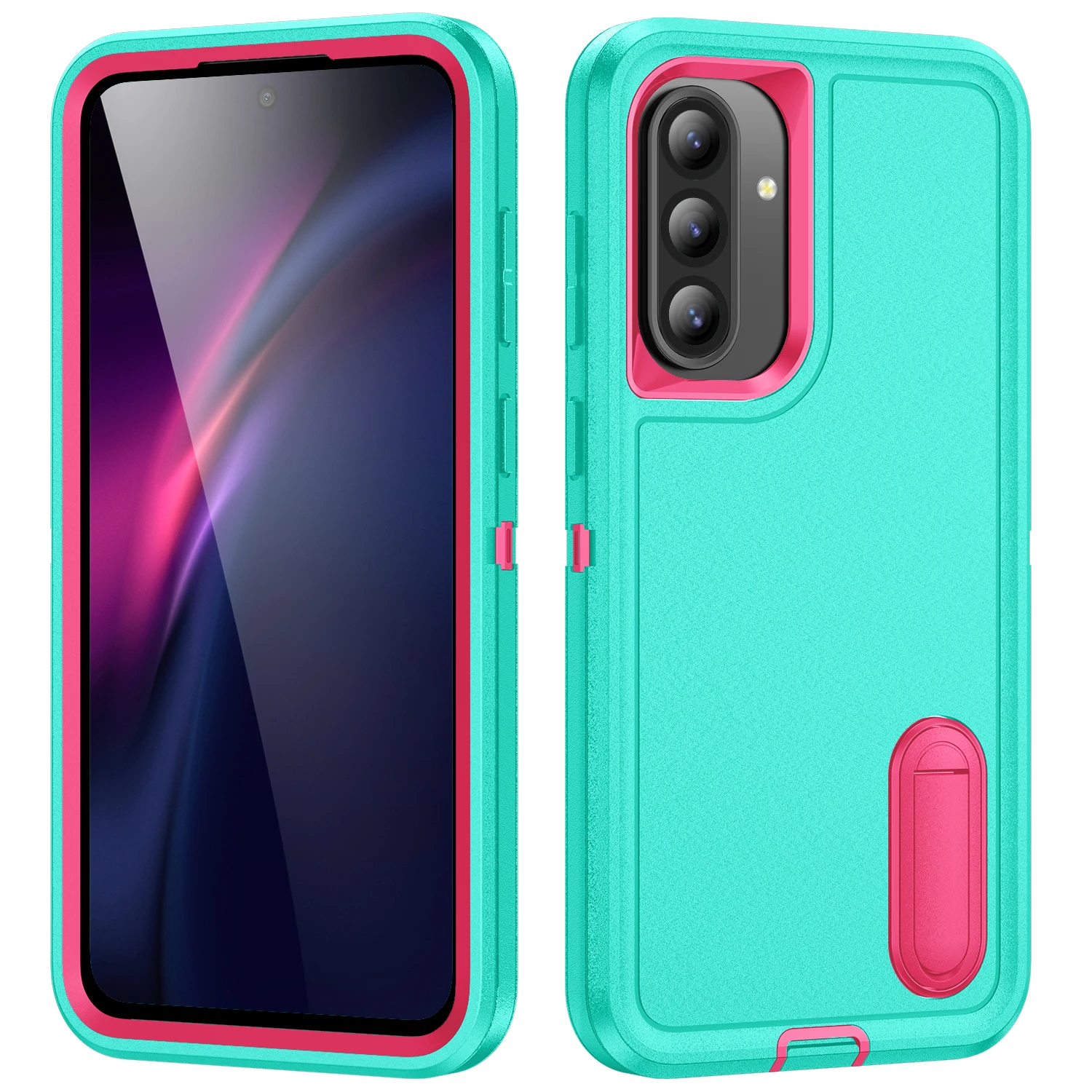 Ultimate 3-in-1 Heavy Armor Phone Case with Hard Plastic Frame and TPU Silicone Back Cover