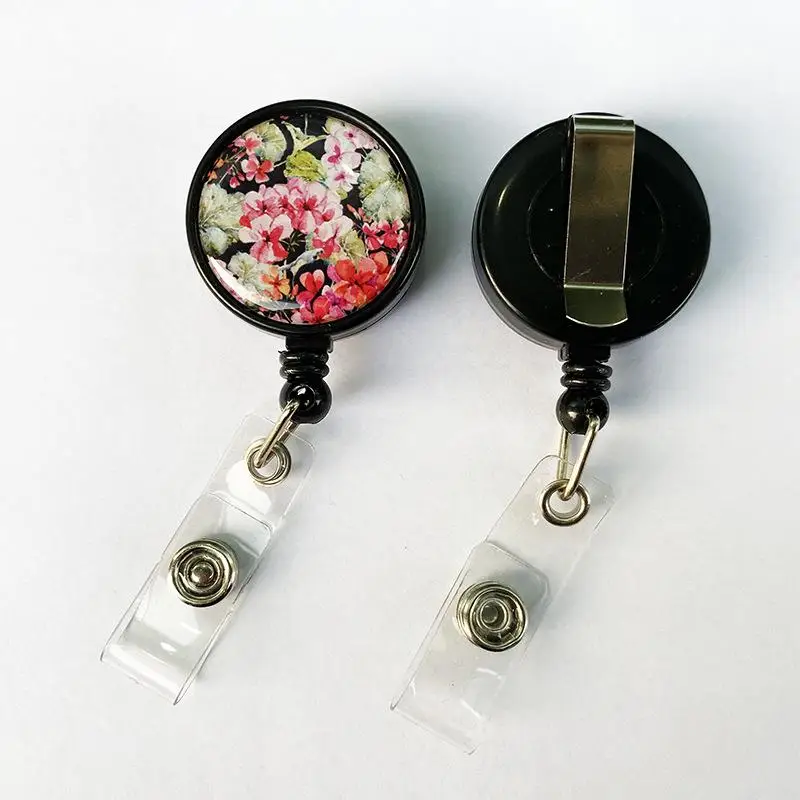 Retractable Badge Reel Classic Pretty Sunflower Flowers Staff ID