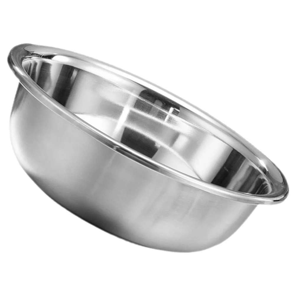 

Stainless Steel Vegetable Basin Salad Colander Household Washing Mixing Bowls Metal Large