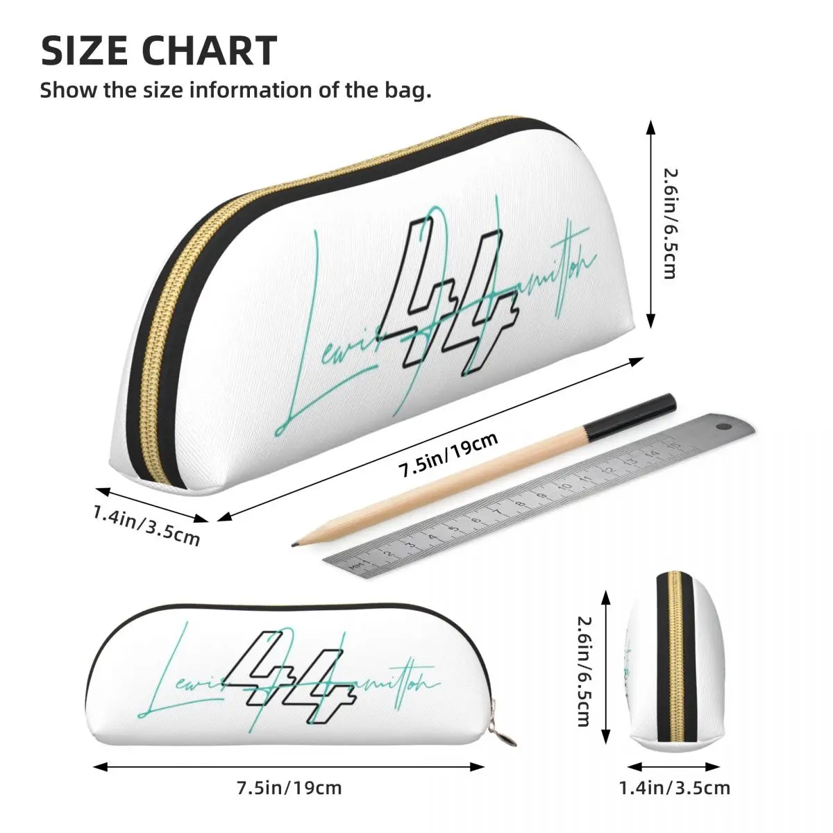 시그니처 F1 드라이버 루이스 해밀턴 연필 케이스 연필 주머니 보관 문구 용품 대형 보관 펜 상자 연필 가방