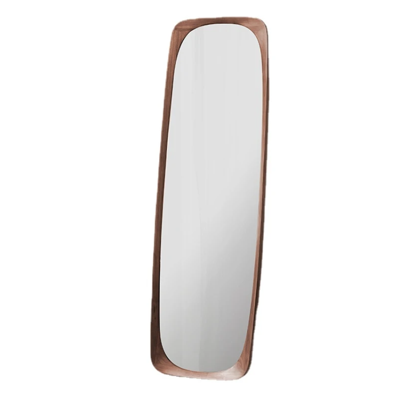 

Yhl Full-LengthFloor Mirror Dressing Mirror Black Walnut All Solid Wood Mirror Wall Hanging Full-Length