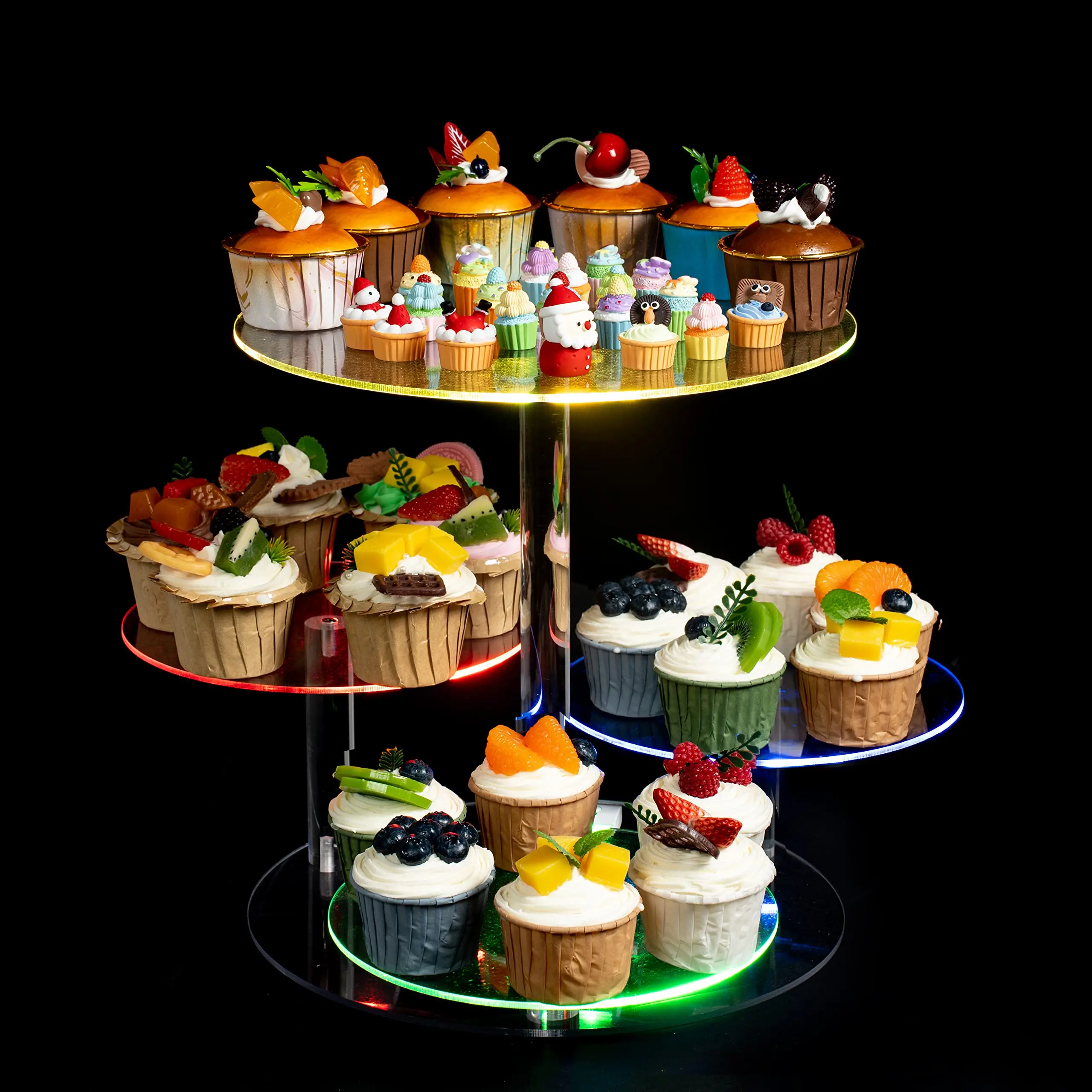 

4 Tier Acrylic Cupcake Stand Cupcake Holder Dessert Tower for Birthday Bar Anniversaries Weddings Party Decor