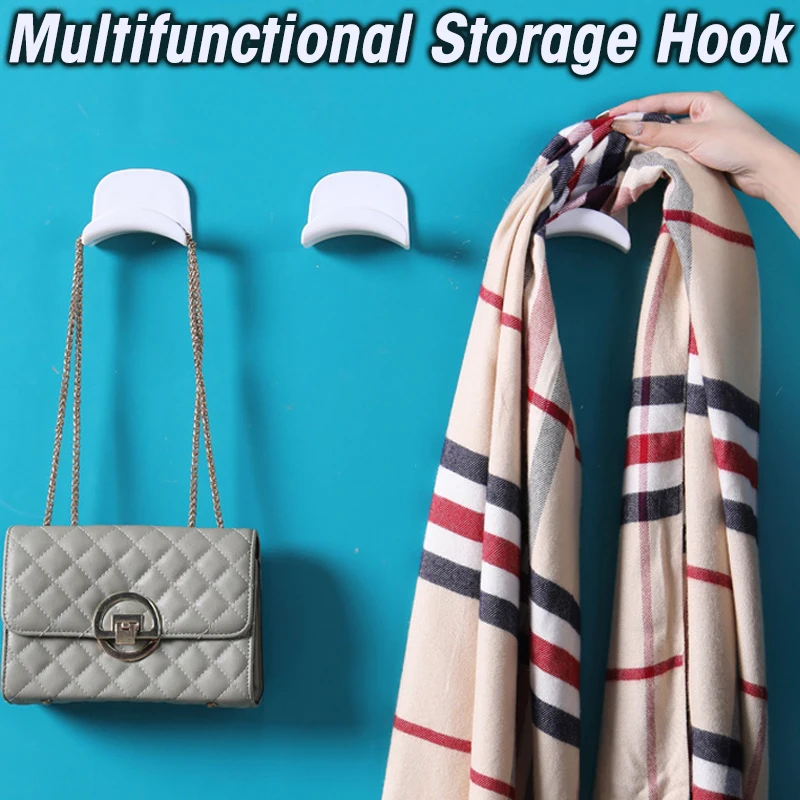 

Punch-free Hooks Wall Hook Strong Self Adhesive Door Wall Hangers Hooks Towels Bag Hook Coat Hooks for Kitchen Bathroom