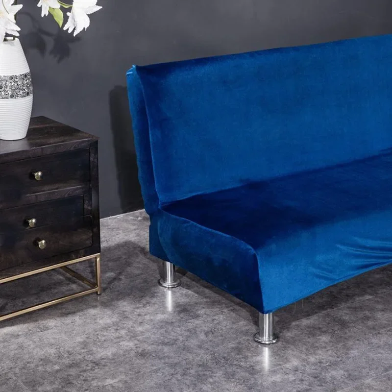 Foldable Sofa Bed Cover Armless Sofa Cover for Living Room Elastic All-inclusive Couch Sofa Slipcover Furniture Cover 4