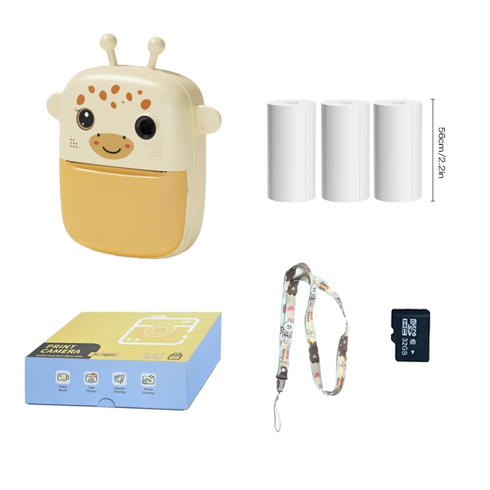 מצלמת הדפסה מיידית לילדים 1000mAh מצלמת ילדים מדפסת 1080P HD מצלמה דיגיטלית לבנות ולבנים מתנות ליומולדת