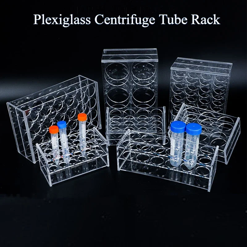 Biosharp 2pcs/Box Plexiglass Centrifuge Tube Rack Acrylic Plexiglass Centrifuge Holder Stand Vents Hole with 24/48/96
