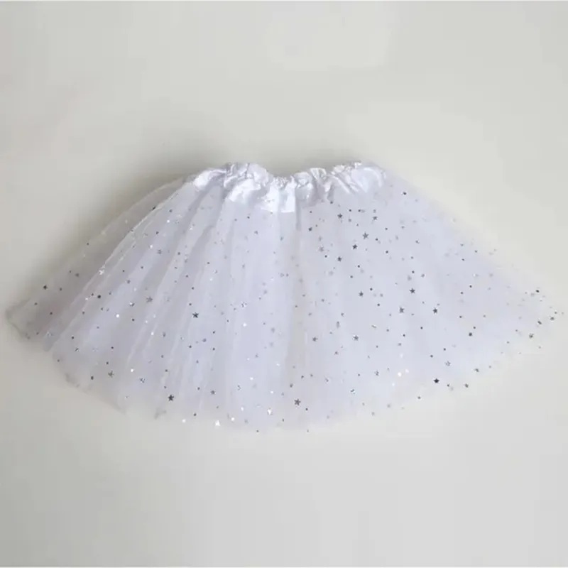 Ballet Tutu Skirt Kids Baby Star Glitter Dance Sequin 3 Layers Tulle Toddler Pettiskirt for Girl 2-8T