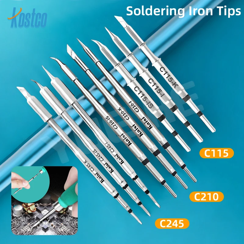 카이시 C115 C210 C245 무연 납땜 인두팁, 수곤, 아이펜, 아이순, 마앤타, GVM, OSS, 선샤인 납땜 스테이션 핸들과 호환 가능