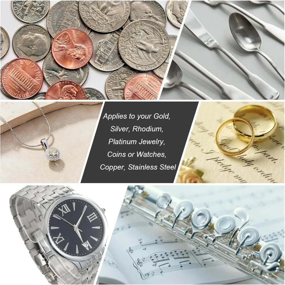 "Two-Pack Extra Large 14x11 Inch Silver Jewelry Cleaning Cloths, High-Quality Polishing for 925 Silver, Gold, and Double Layer F