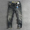 Simple Embroidery American Vintage Casual Denim Jeans for Men Autumn Washed Slim Fit Straight Pants Y2k Youth Male Trousers 1