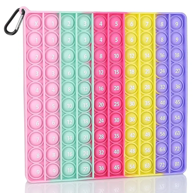 SYMOMOK Popits Fidget Toys Poppers Fidgets Sensory Toy Multiplication Rainbow 100 Bubbles Push Popping Bubble Math Squeeze Toys 1