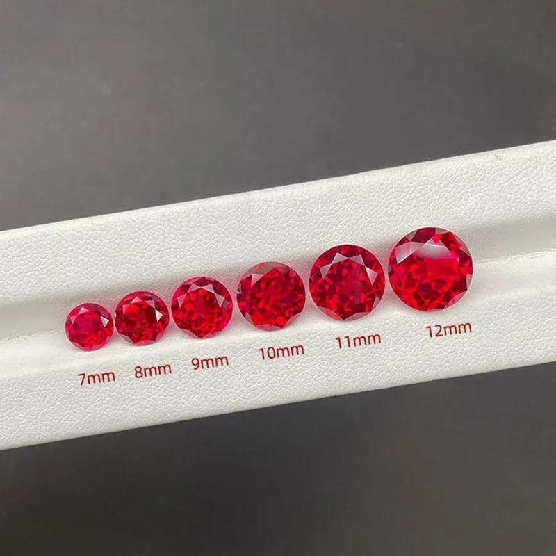 Top Runde Facettierte Taubenblut Lab Grown Rubin Lose Edelsteine Test Mohs Härte für die Schmuckherstellung Edelsteinsammlungsstein – Detail 6