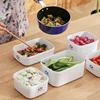 Rectangular Smal Medium Large Lunch Box Plastic Refrigerator Fruit Crisper Microwaveable Bento Box Food Storage Box 6