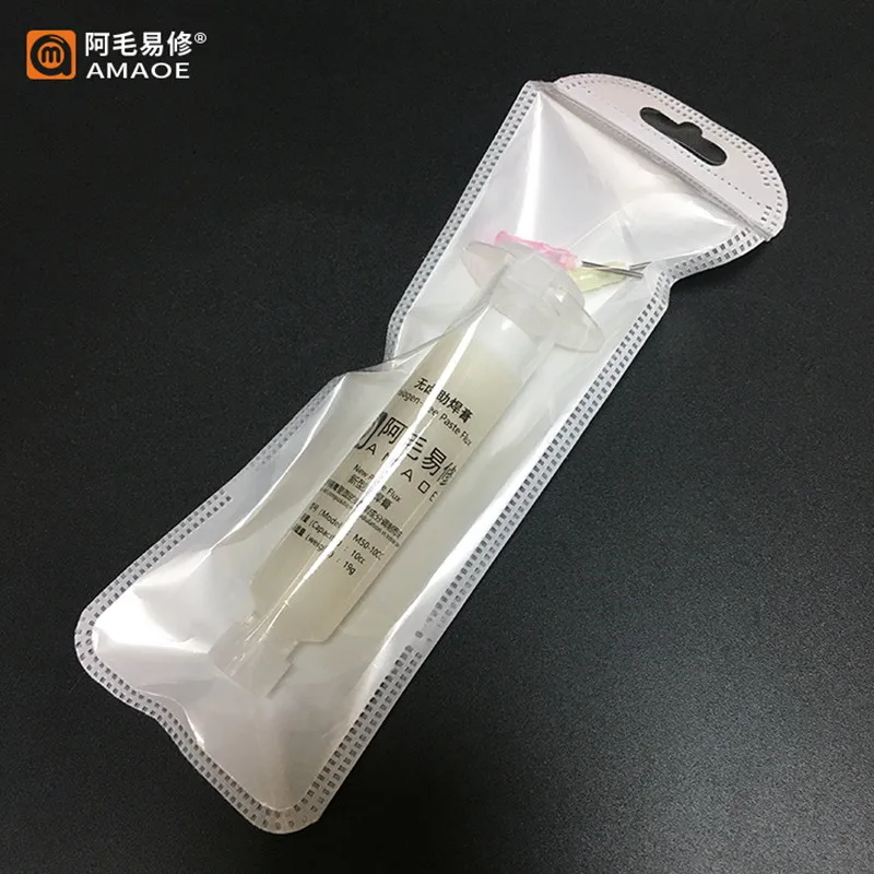 AMAOE M50 M52 M159 화이트 할로겐 프리 뉴 플럭스 페이스트 솔더 페이스트 + 알루미늄 푸시로드 Bga No-clean 용접 페이스트 추진 도구
